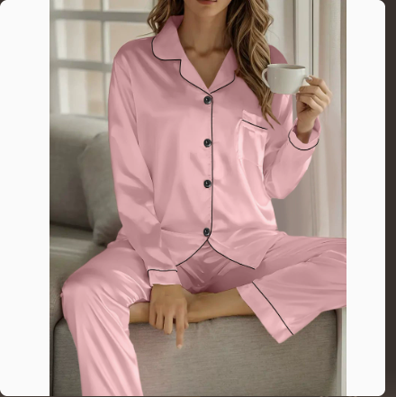 Women’s Satin Pajama Set – Luxury 2-Piece Sleepwear