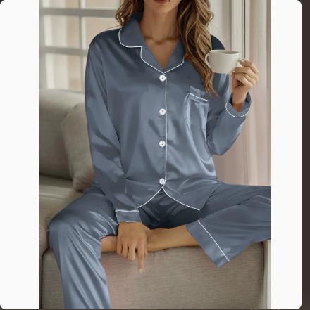 Women’s Satin Pajama Set – Luxury 2-Piece Sleepwear