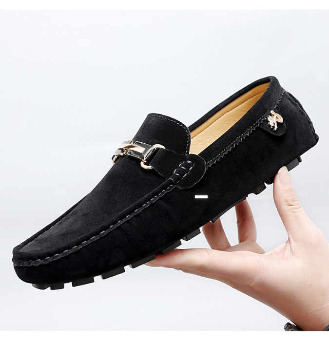 Men’s Suede Driver Loafers with Buckle