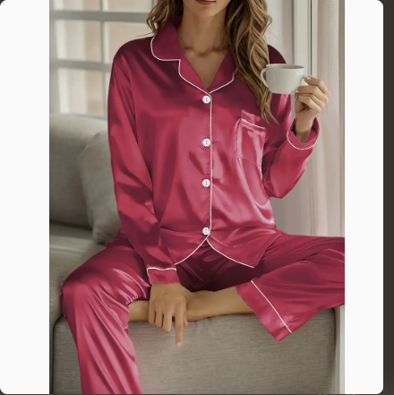 Women’s Satin Pajama Set – Luxury 2-Piece Sleepwear