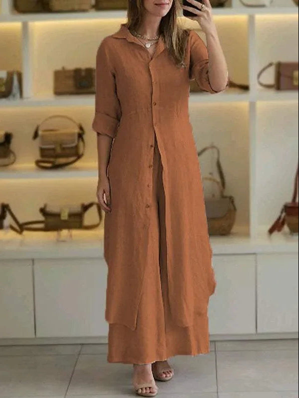 Women’s Linen 2-Piece Set – Breathable Summer Outfit