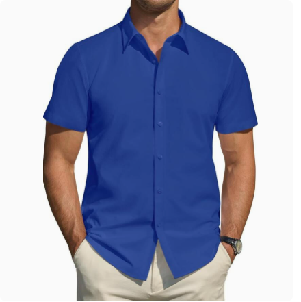 Men’s Textured Short Sleeve Button-Down Shirt
