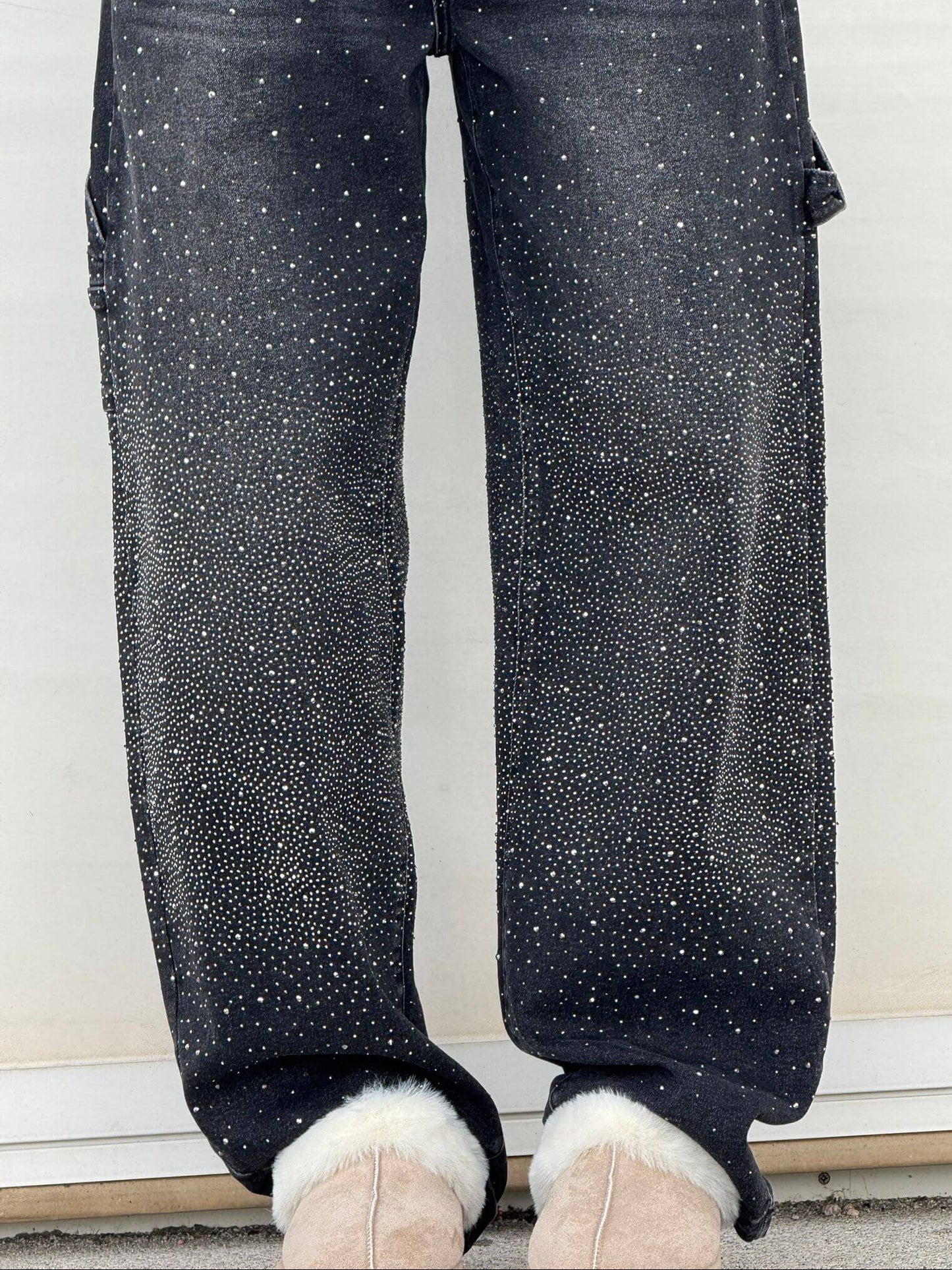 Women’s Baggy Sparkle Jeans – Relaxed Fit Denim with Subtle Shine