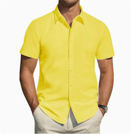Men’s Textured Short Sleeve Button-Down Shirt