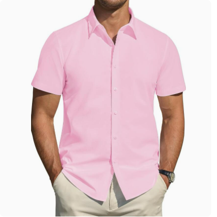 Men’s Textured Short Sleeve Button-Down Shirt