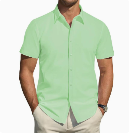 Men’s Textured Short Sleeve Button-Down Shirt