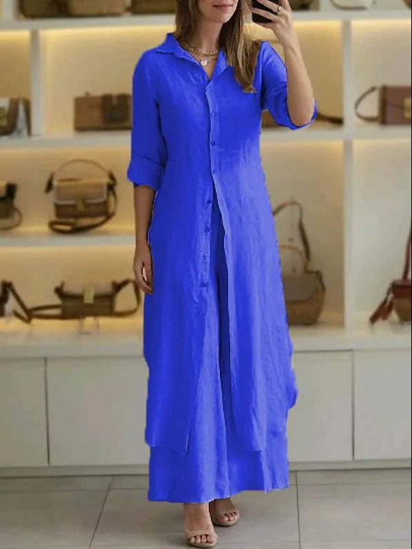 Women’s Linen 2-Piece Set – Breathable Summer Outfit