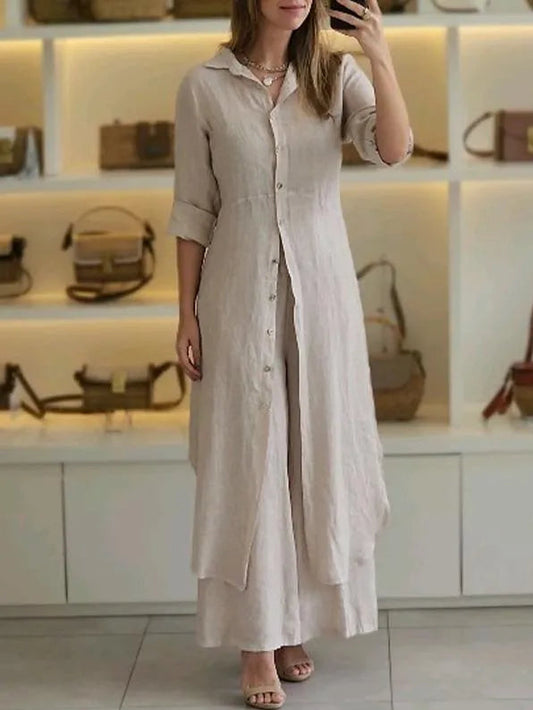 Women’s Linen 2-Piece Set – Breathable Summer Outfit