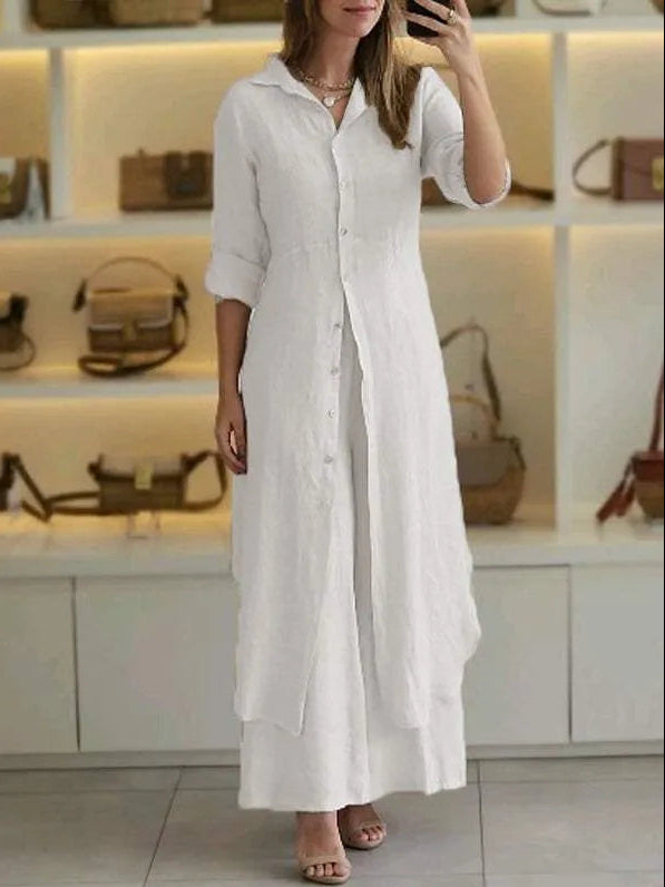 Women’s Linen 2-Piece Set – Breathable Summer Outfit