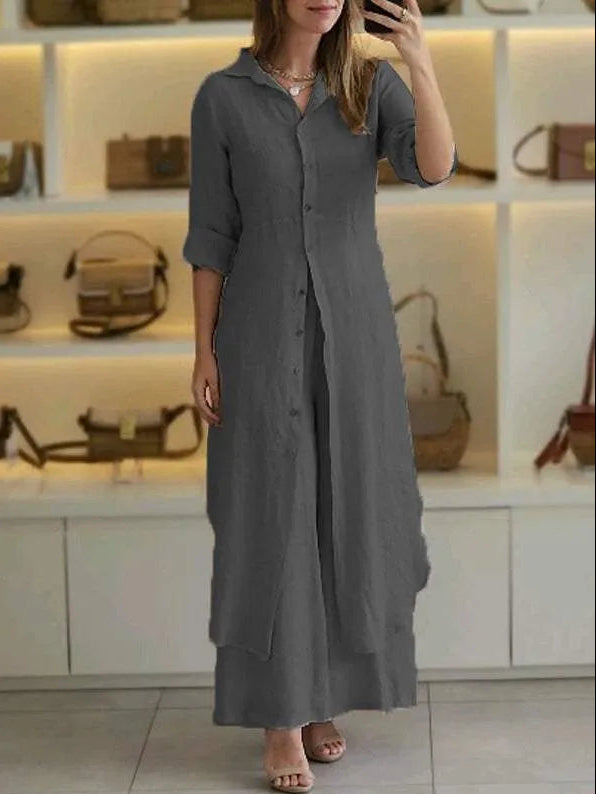 Women’s Linen 2-Piece Set – Breathable Summer Outfit