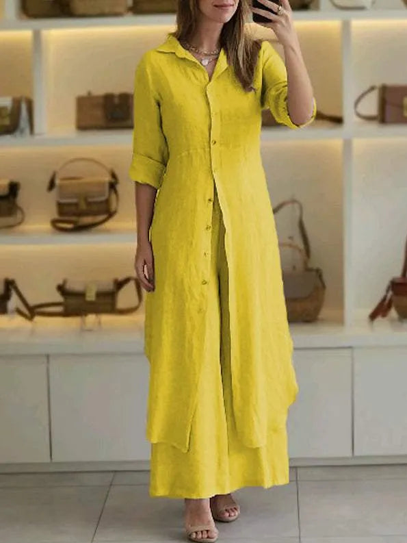 Women’s Linen 2-Piece Set – Breathable Summer Outfit