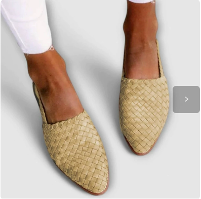 Capri - Woven Slingback Flats - Breathable Comfort Mules with Cushioned Sole