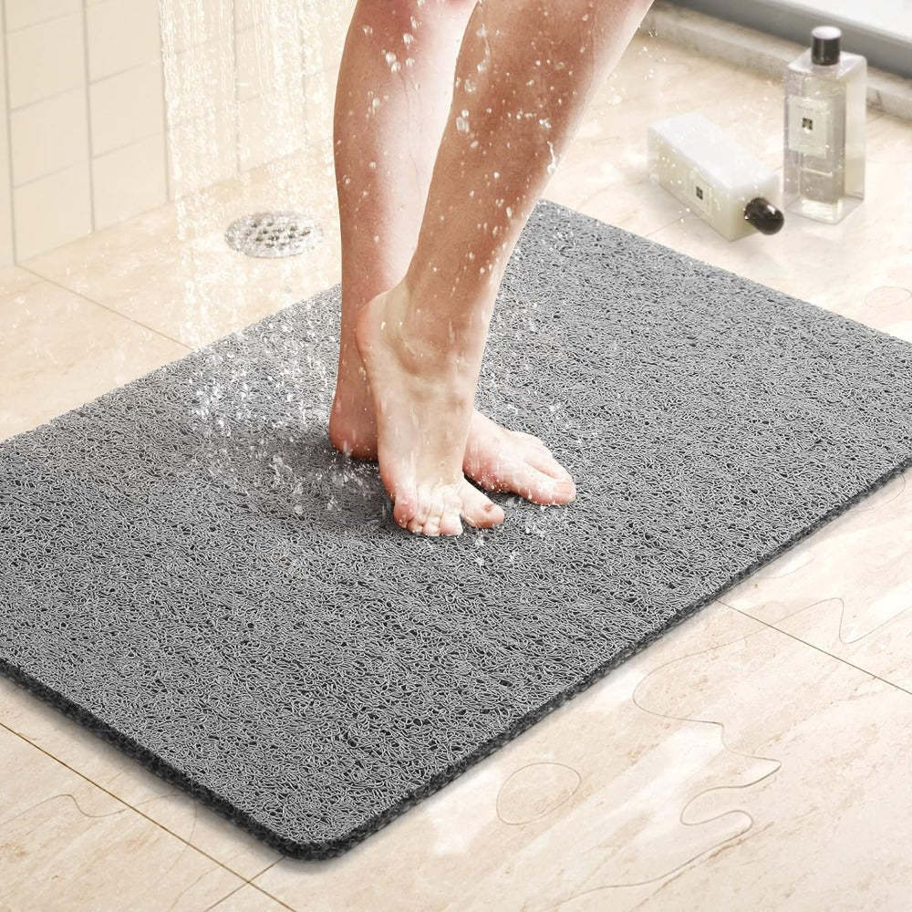 Cut-to-Size Luxury Shower Mat - Plush Washable Anti-Slip Bath Mat