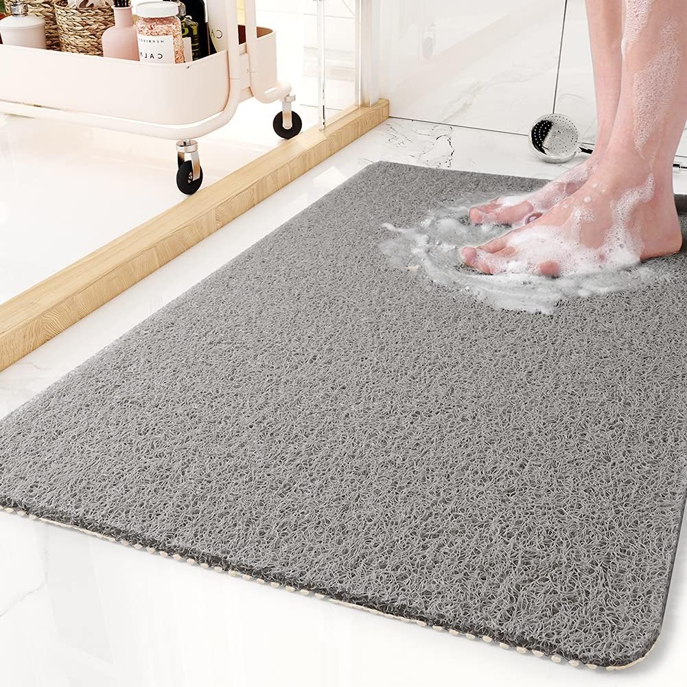 Cut-to-Size Luxury Shower Mat - Plush Washable Anti-Slip Bath Mat