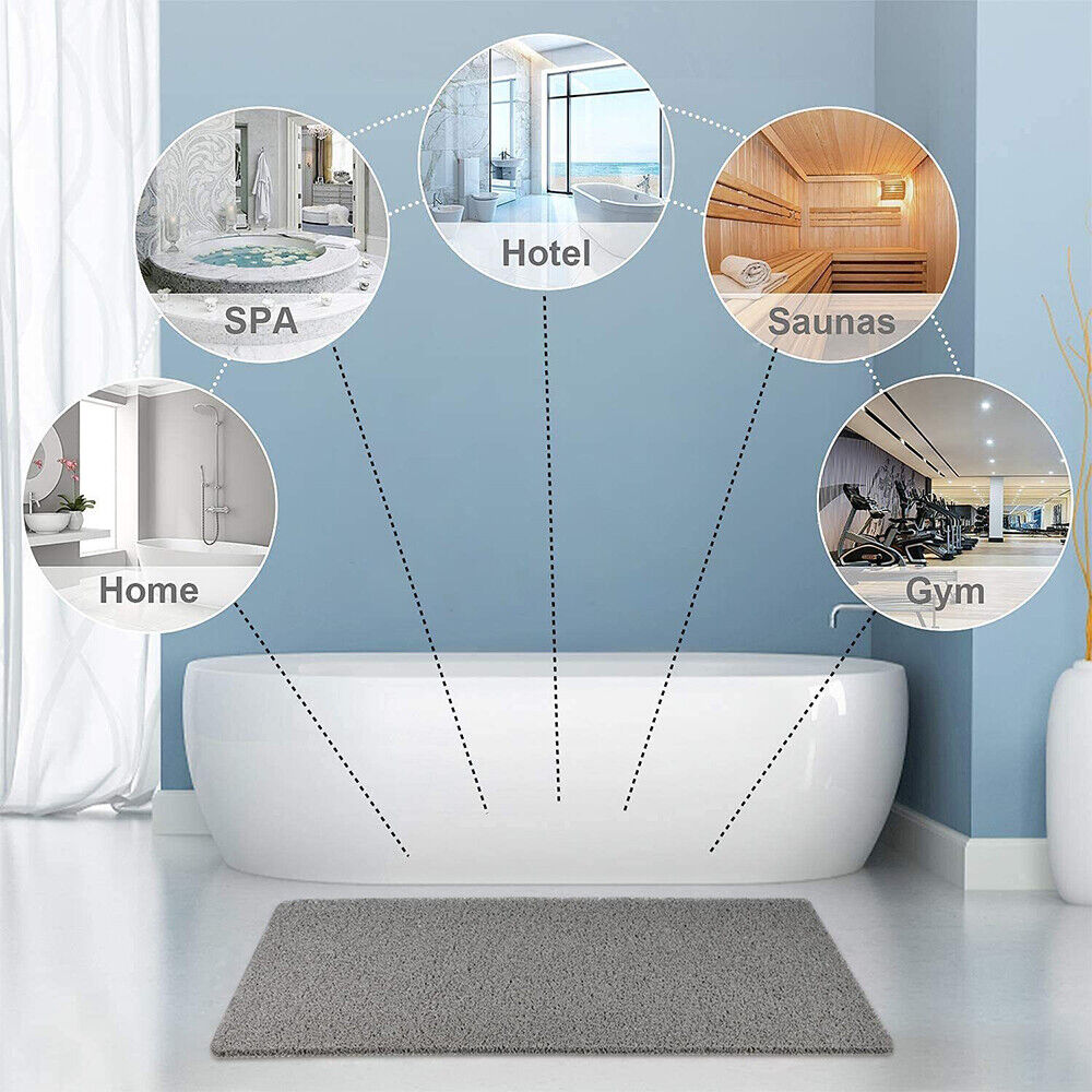 Cut-to-Size Luxury Shower Mat - Plush Washable Anti-Slip Bath Mat