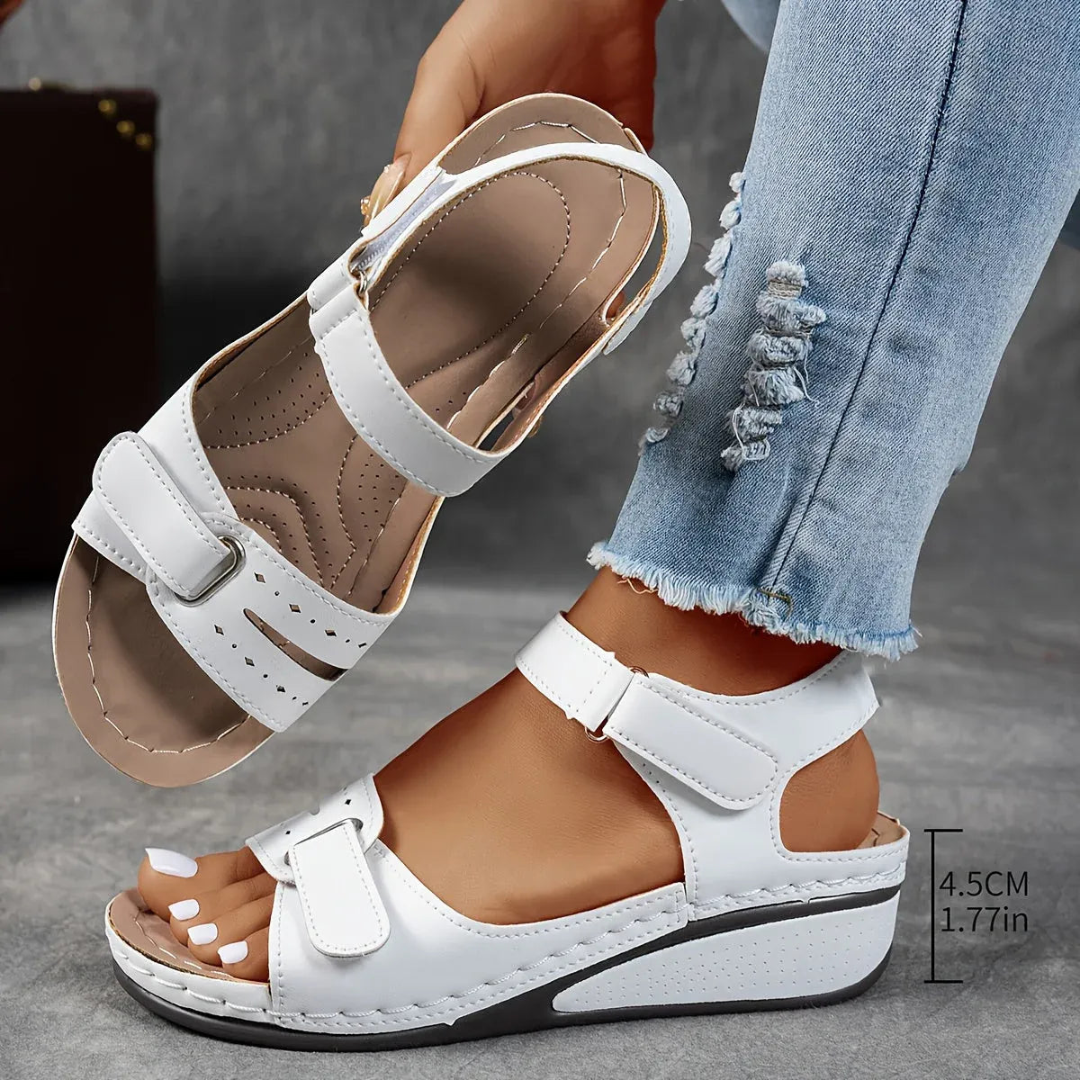 Orthopedic Strap Sandals - Comfortable Low Heel Summer Dress Shoes