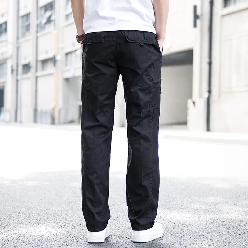 Men’s Cargo Pants with Elastic Waist and Utility Pockets