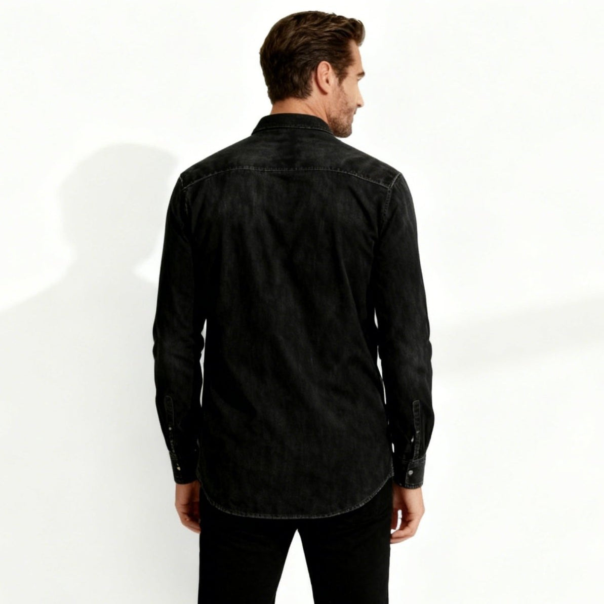 Men’s Denim Shirt – Slim Fit Western Style Premium Cotton Shirt