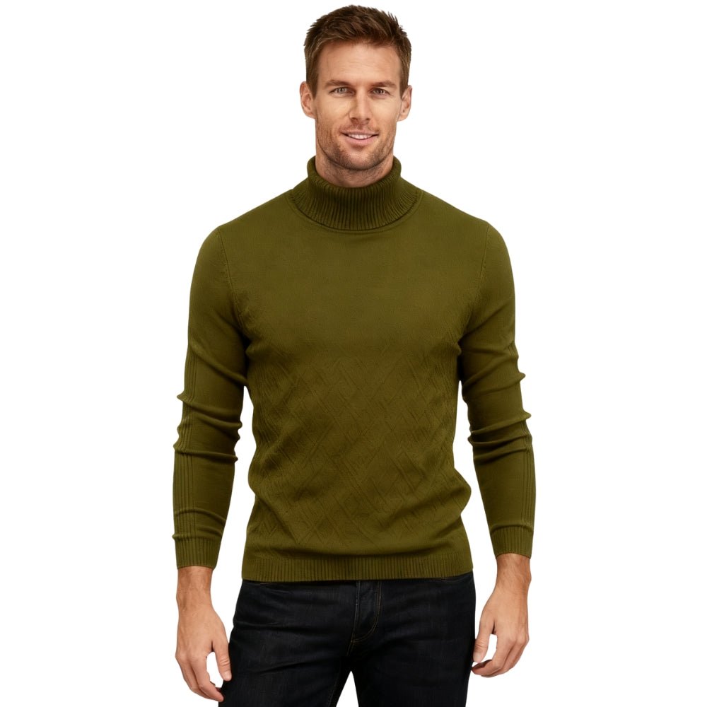 Men’s Turtleneck Sweater – Slim Fit Luxury Knit Pullover