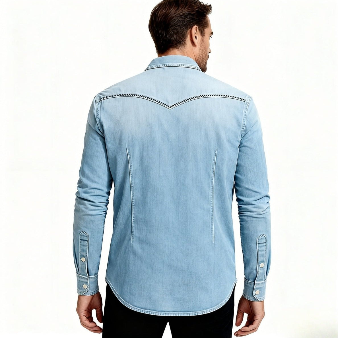 Men’s Denim Shirt – Slim Fit Western Style Premium Cotton Shirt