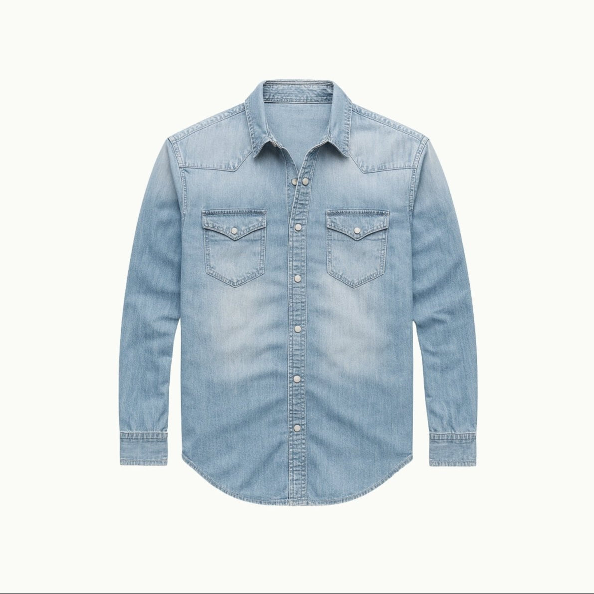Men’s Denim Shirt – Slim Fit Western Style Premium Cotton Shirt