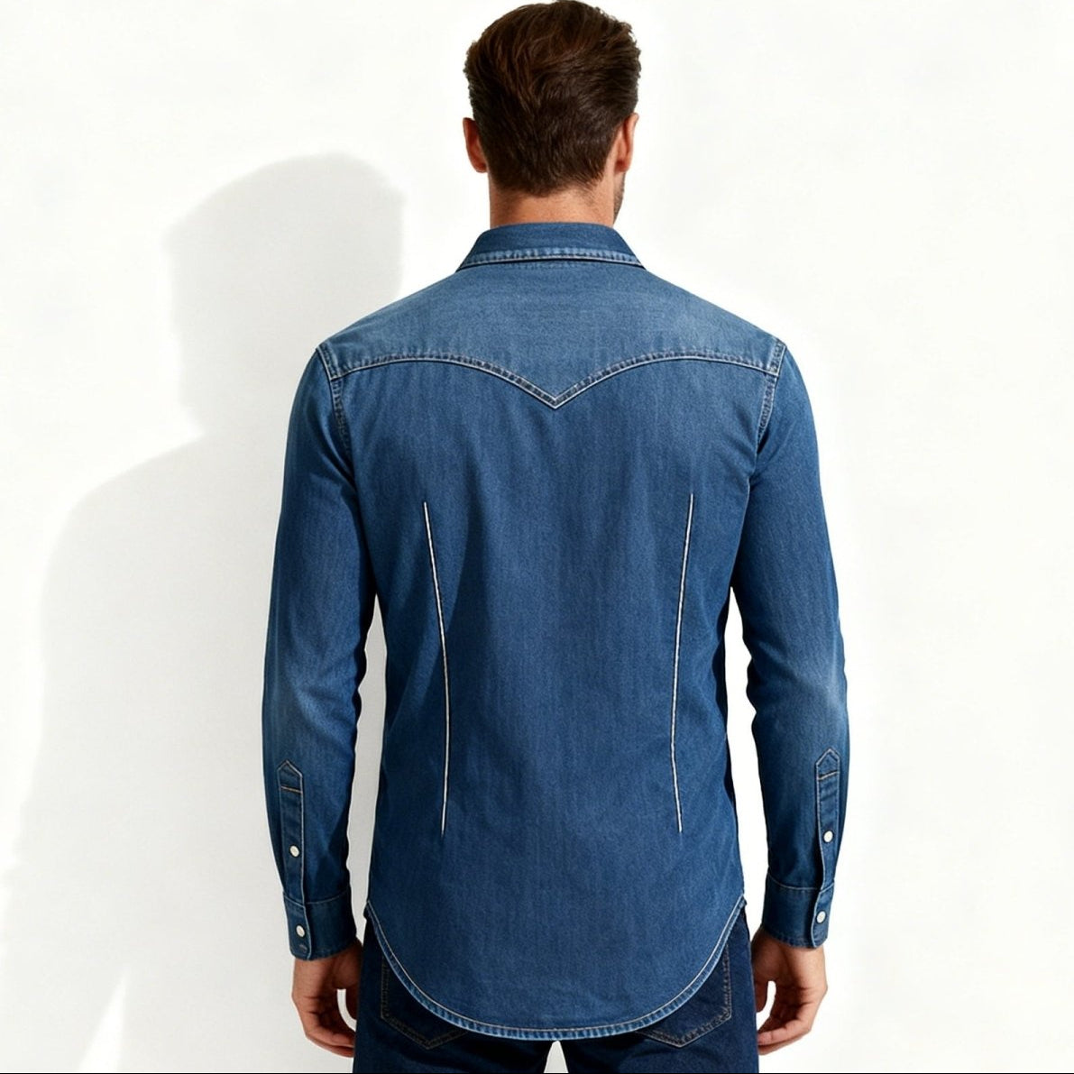 Men’s Denim Shirt – Slim Fit Western Style Premium Cotton Shirt