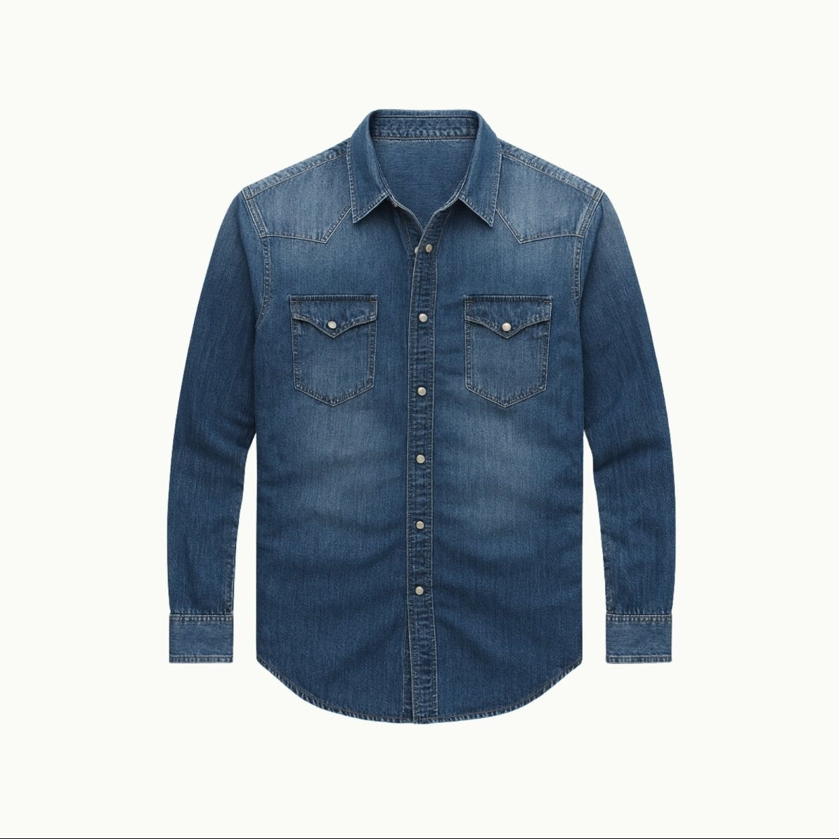 Men’s Denim Shirt – Slim Fit Western Style Premium Cotton Shirt