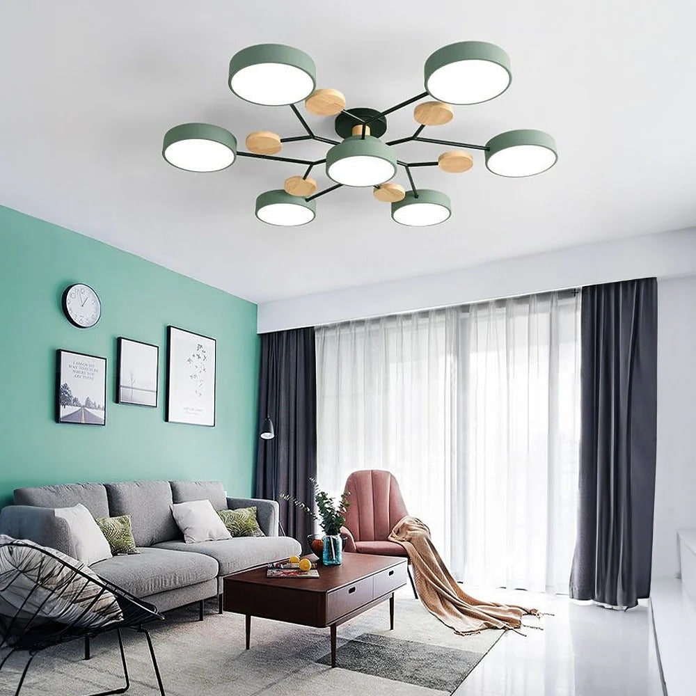 Modern Multi-Arm LED Semi-Flush Ceiling Light