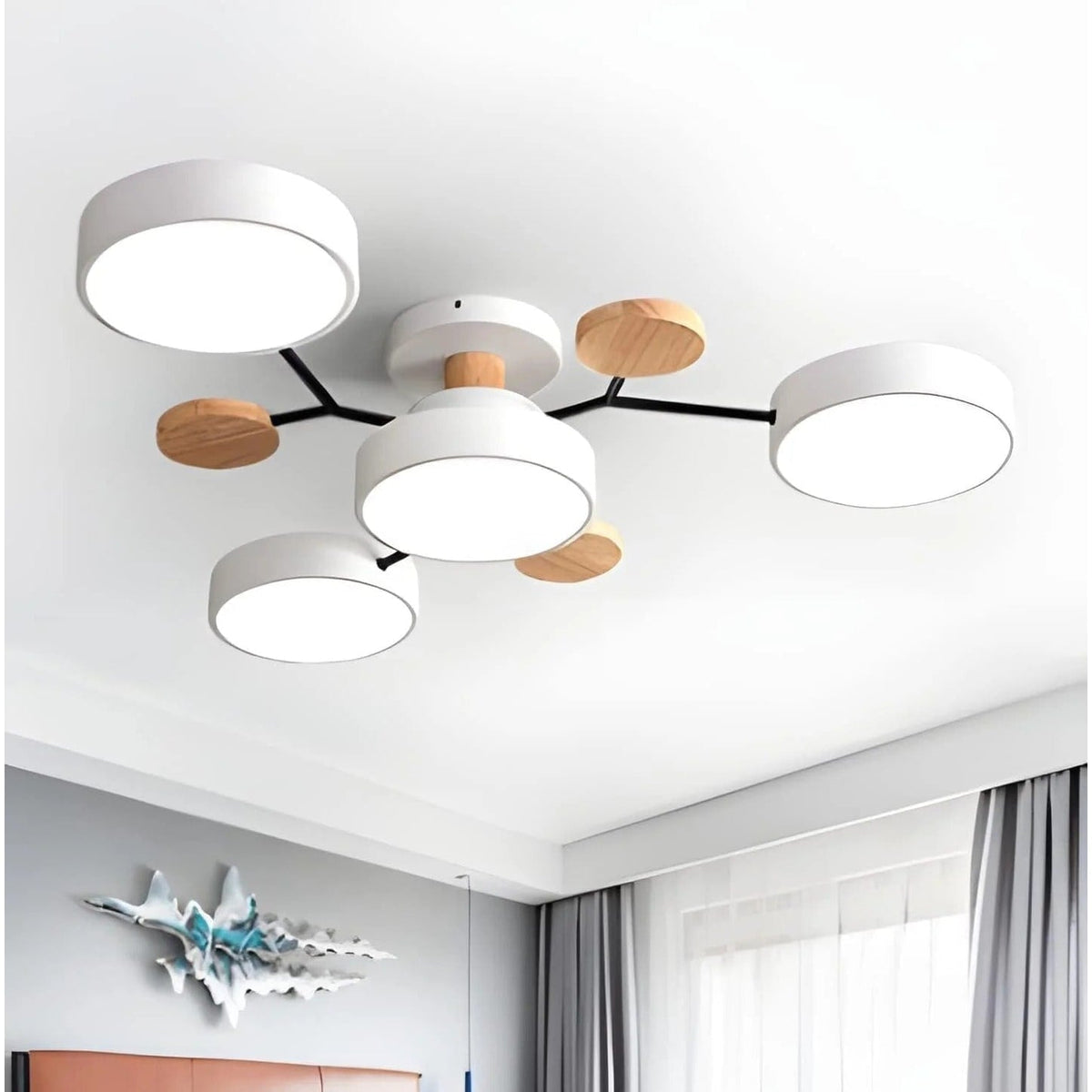 Modern Multi-Arm LED Semi-Flush Ceiling Light