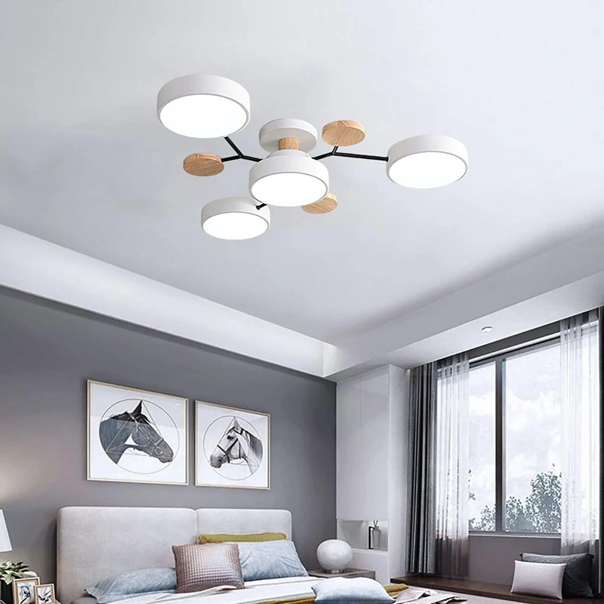 Modern Multi-Arm LED Semi-Flush Ceiling Light
