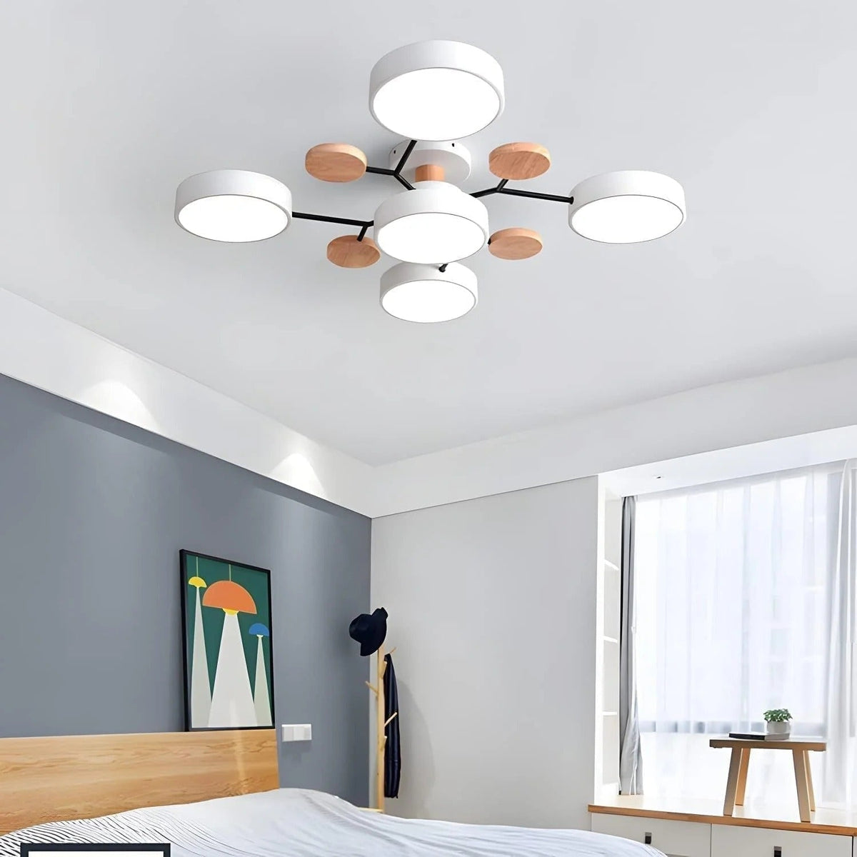 Modern Multi-Arm LED Semi-Flush Ceiling Light