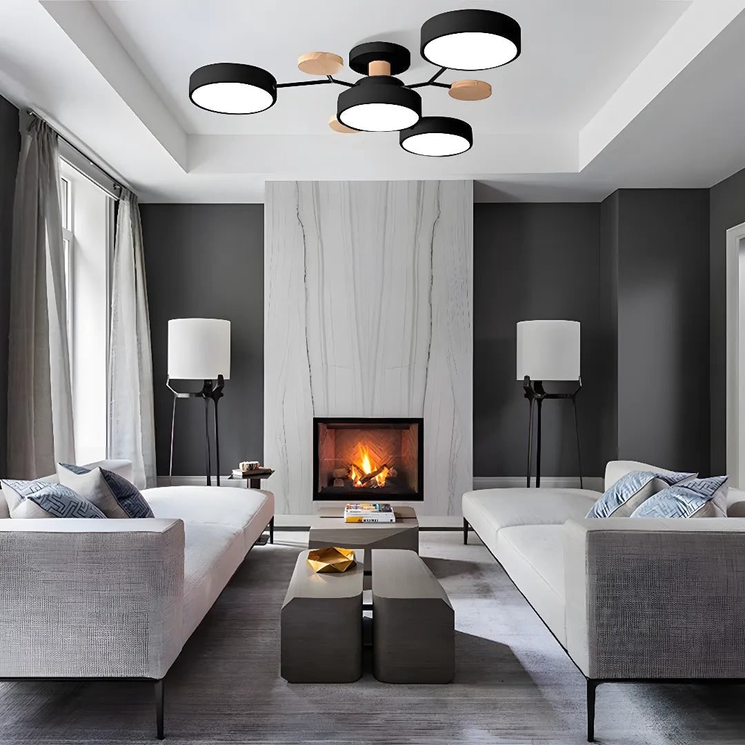 Modern Multi-Arm LED Semi-Flush Ceiling Light