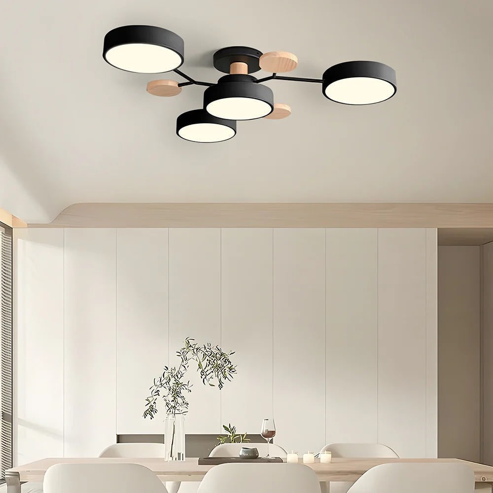 Modern Multi-Arm LED Semi-Flush Ceiling Light