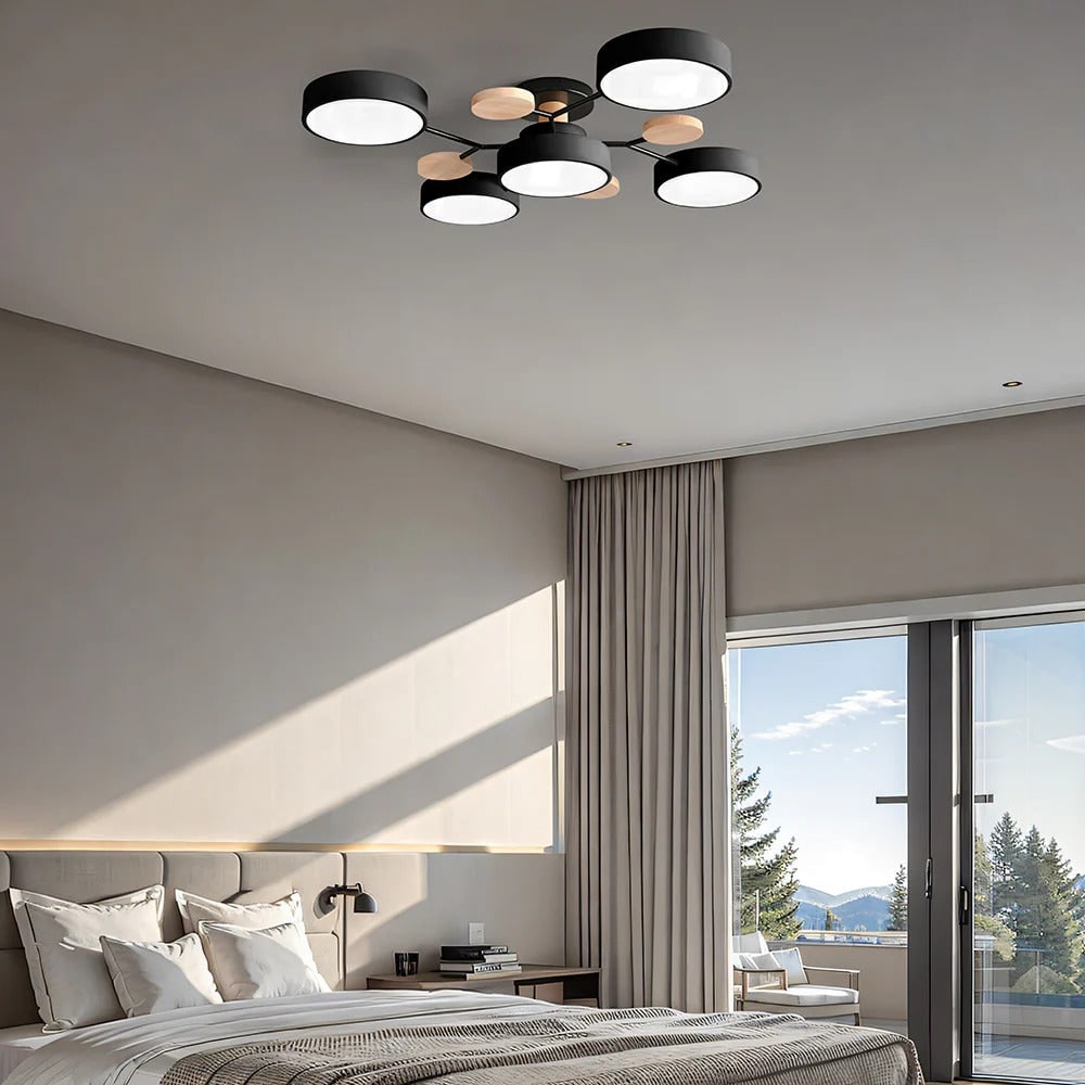 Modern Multi-Arm LED Semi-Flush Ceiling Light