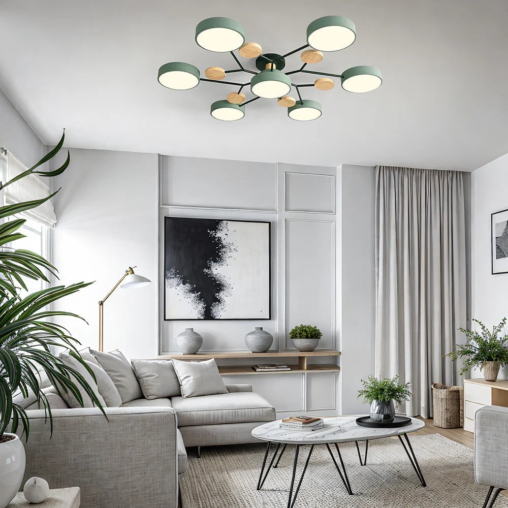 Modern Multi-Arm LED Semi-Flush Ceiling Light