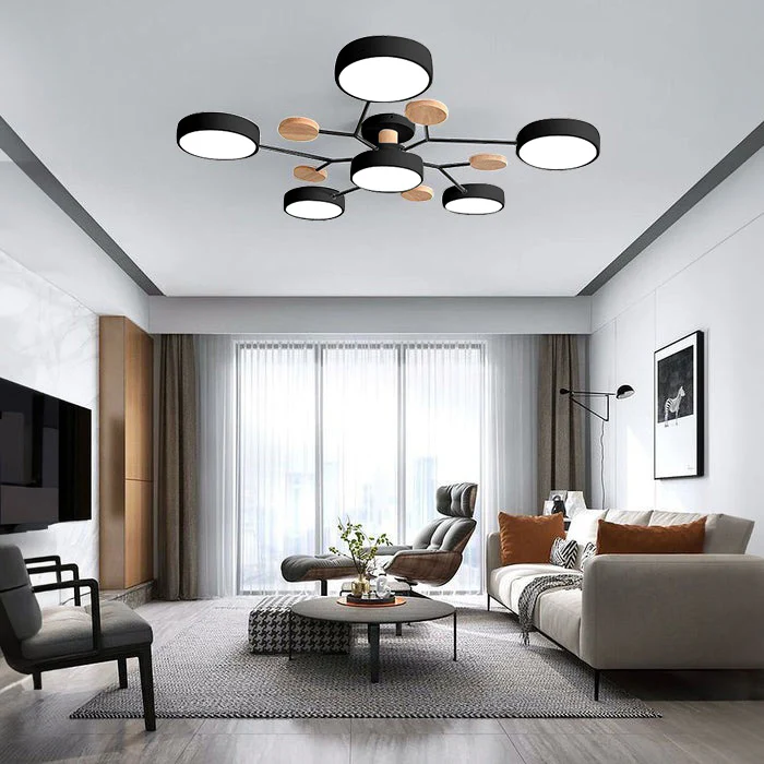 Modern Multi-Arm LED Semi-Flush Ceiling Light