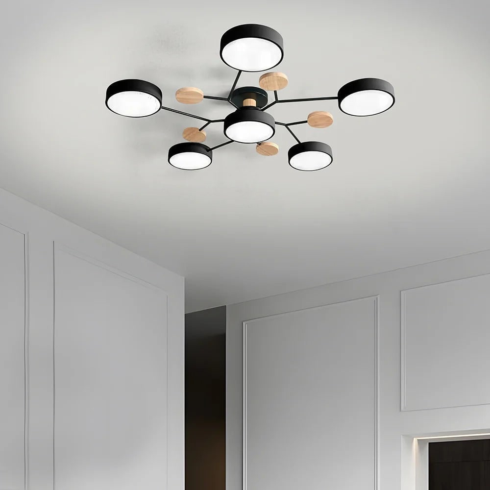 Modern Multi-Arm LED Semi-Flush Ceiling Light