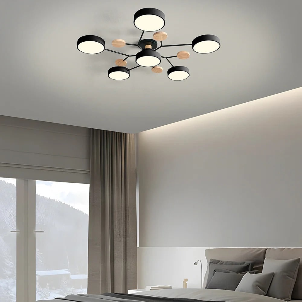 Modern Multi-Arm LED Semi-Flush Ceiling Light