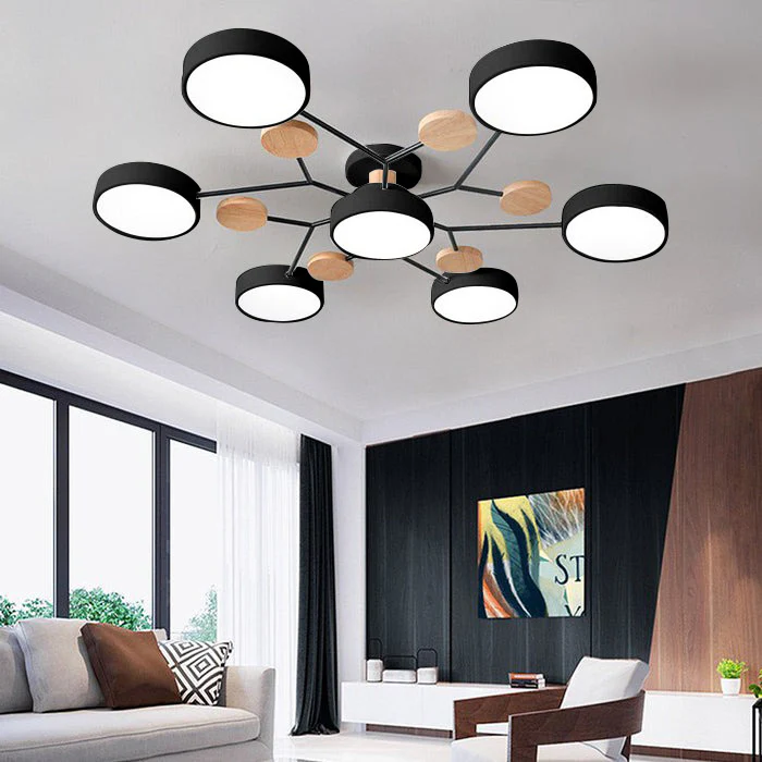Modern Multi-Arm LED Semi-Flush Ceiling Light