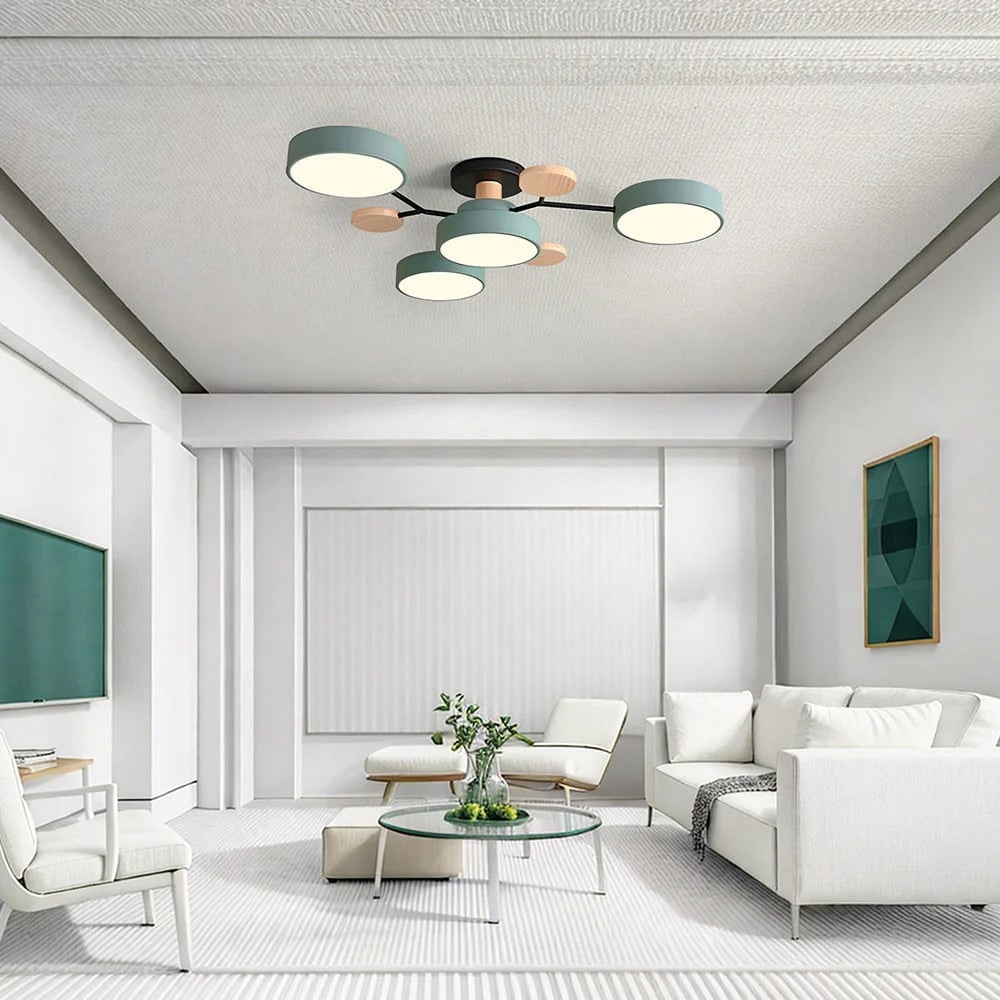 Modern Multi-Arm LED Semi-Flush Ceiling Light