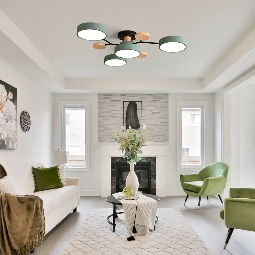 Modern Multi-Arm LED Semi-Flush Ceiling Light