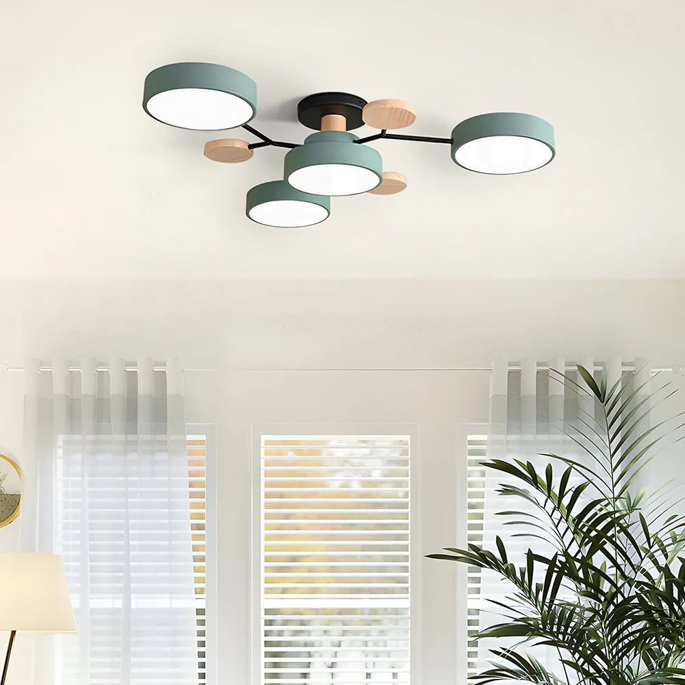Modern Multi-Arm LED Semi-Flush Ceiling Light