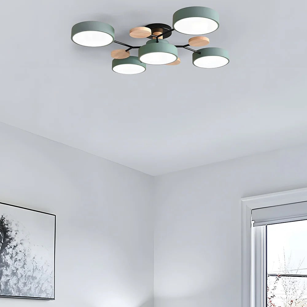 Modern Multi-Arm LED Semi-Flush Ceiling Light