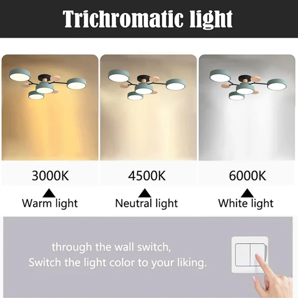 Modern Multi-Arm LED Semi-Flush Ceiling Light