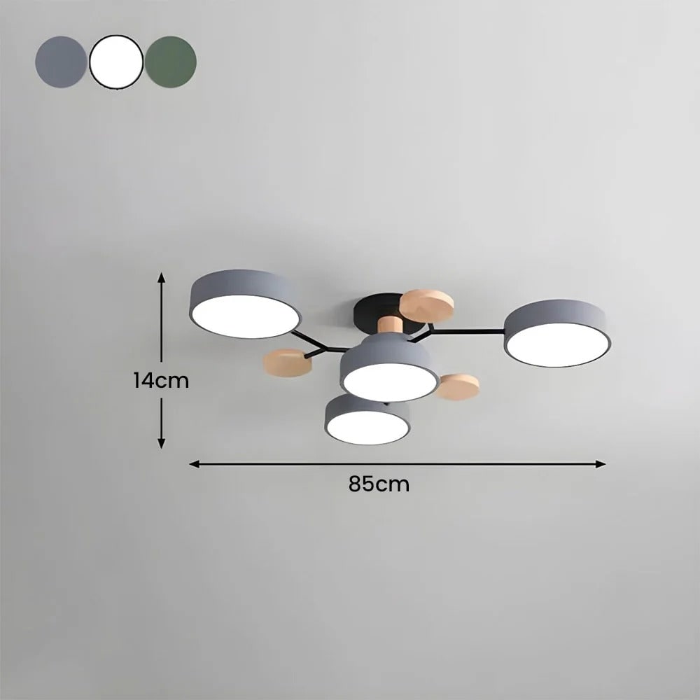 Modern Multi-Arm LED Semi-Flush Ceiling Light