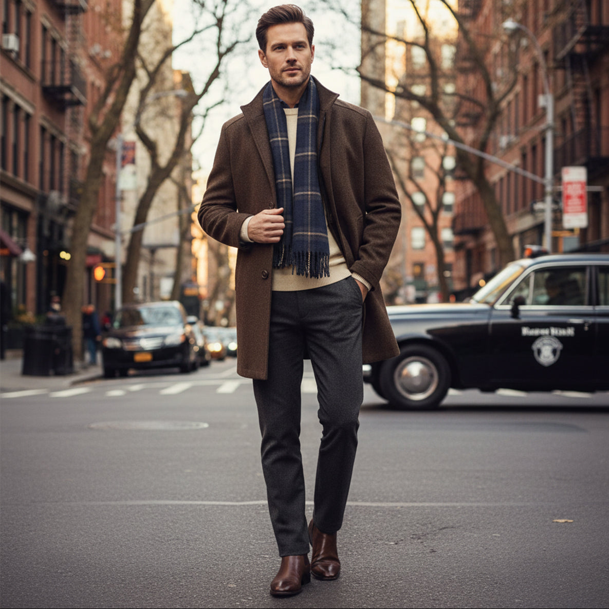 Men’s Classic Wool Winter Overcoat – Tailored Long Coat