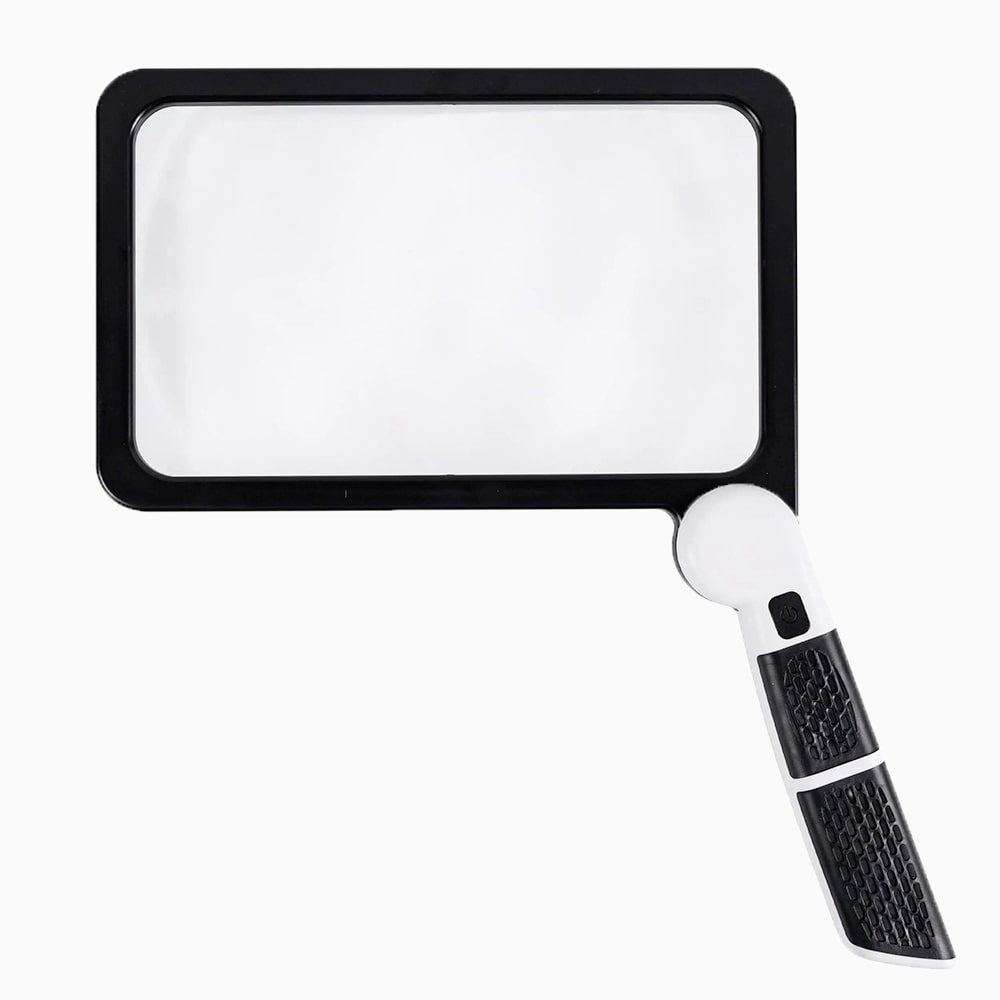Handheld 5X LED Magnifying Glass - Foldable Rectangular Reading