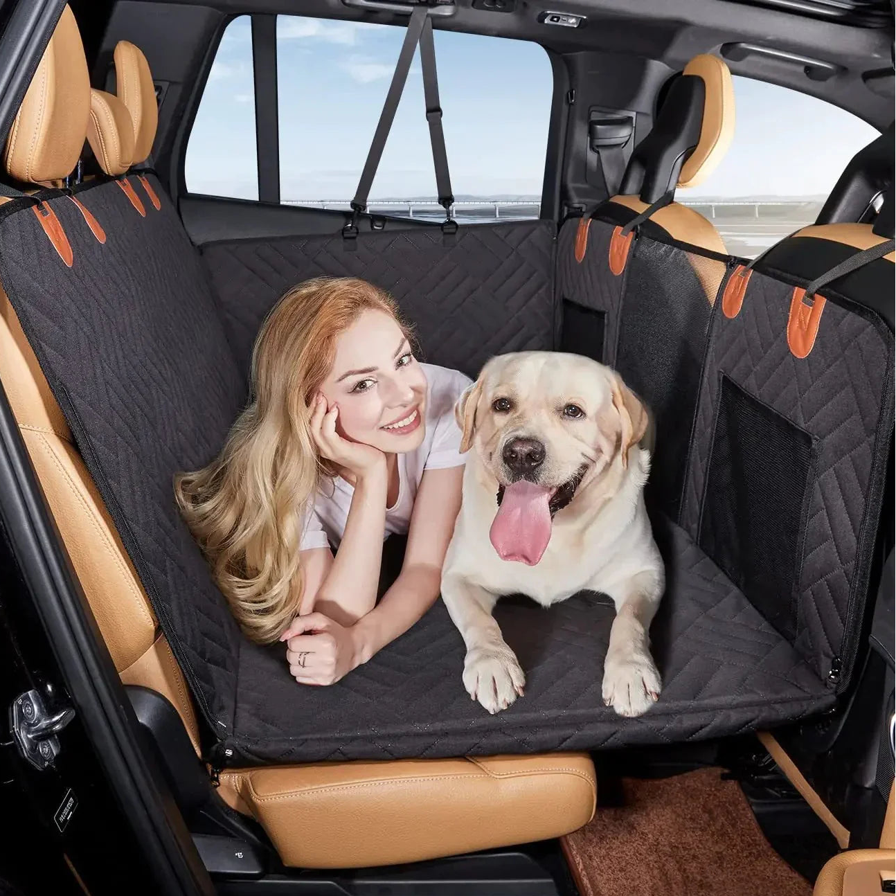 Dog Car Seat Cover – Waterproof Pet Protector with Safety Leash