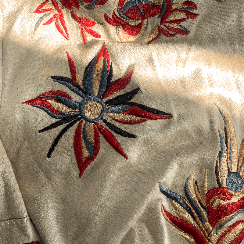 Men's Retro Western Embroidered Short-Sleeve Shirt
