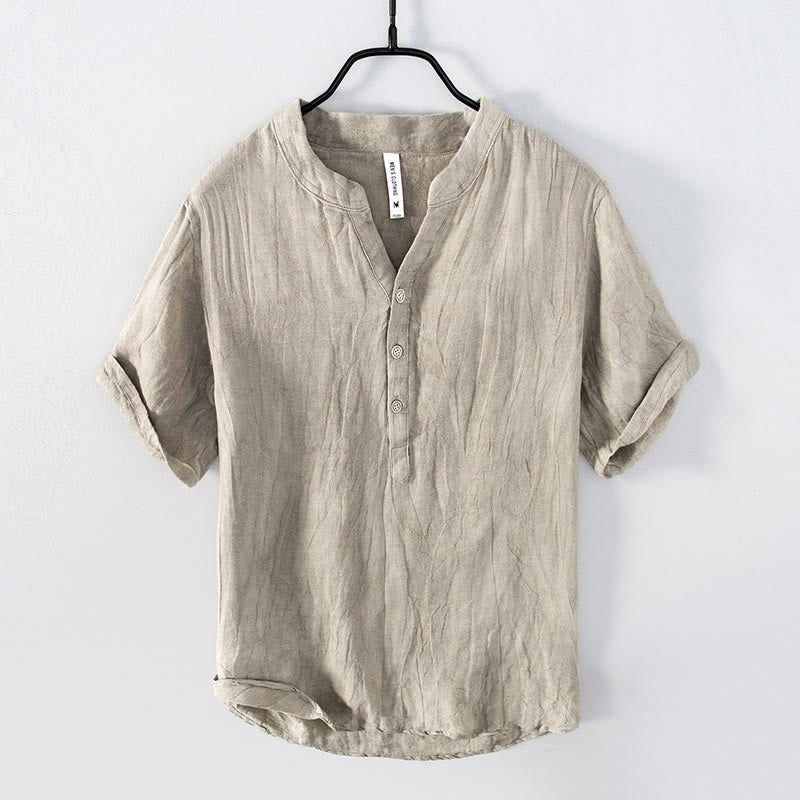 Men's Short Sleeve Half-Button Shirt